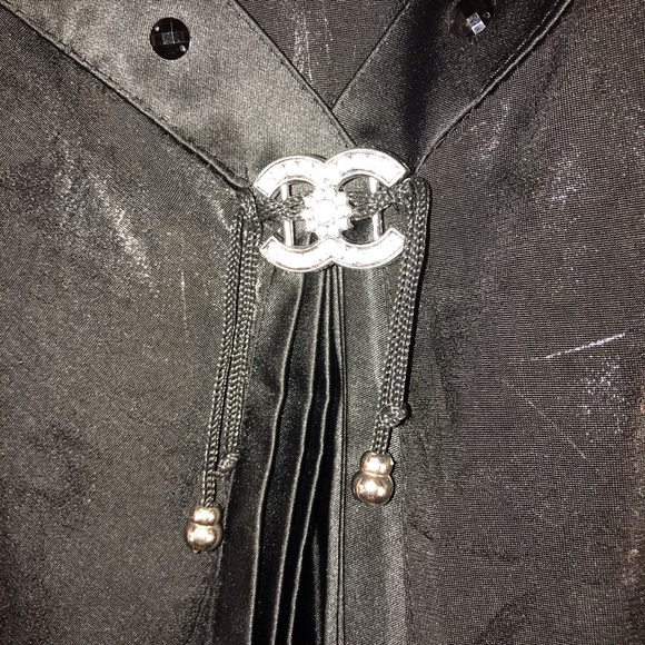 Black Jacquard Pleated Skirt French Designer Style - Picture 3 of 9